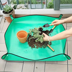 tapis jardinage vert moderne texture tissée pelle pot plante griffe ciseaux