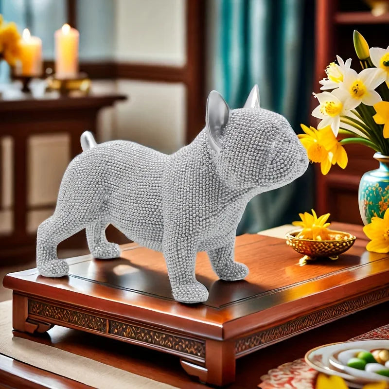statues chiens or noir moderne décoration intérieure élégante collectible animaliaux
