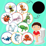 stickers adhésifs animaux cartoon marine vie marine enfants urinoirs éducatifs thermochromiques étanches