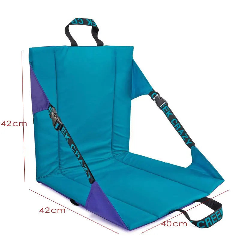 chaise pliable moderne bleu violet tissu rugueux ceintures noires poignée arrière extérieurversible inclinable