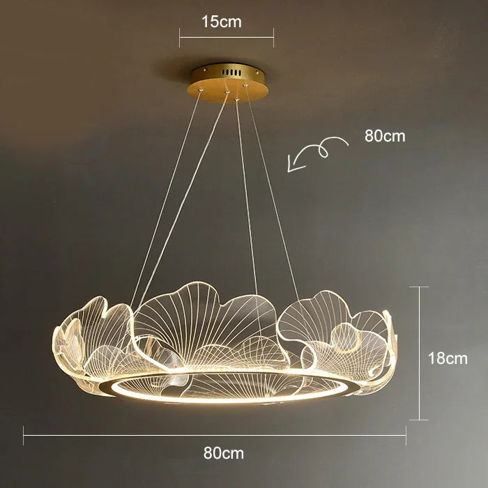 suspension lumineuse papillons blanc doré moderne minimaliste led chambre salonhôtel