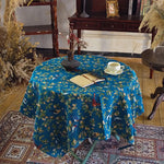nappe table rectangulaire motif oiseaux branches fleurs traditionnel coton polyester décoration maison