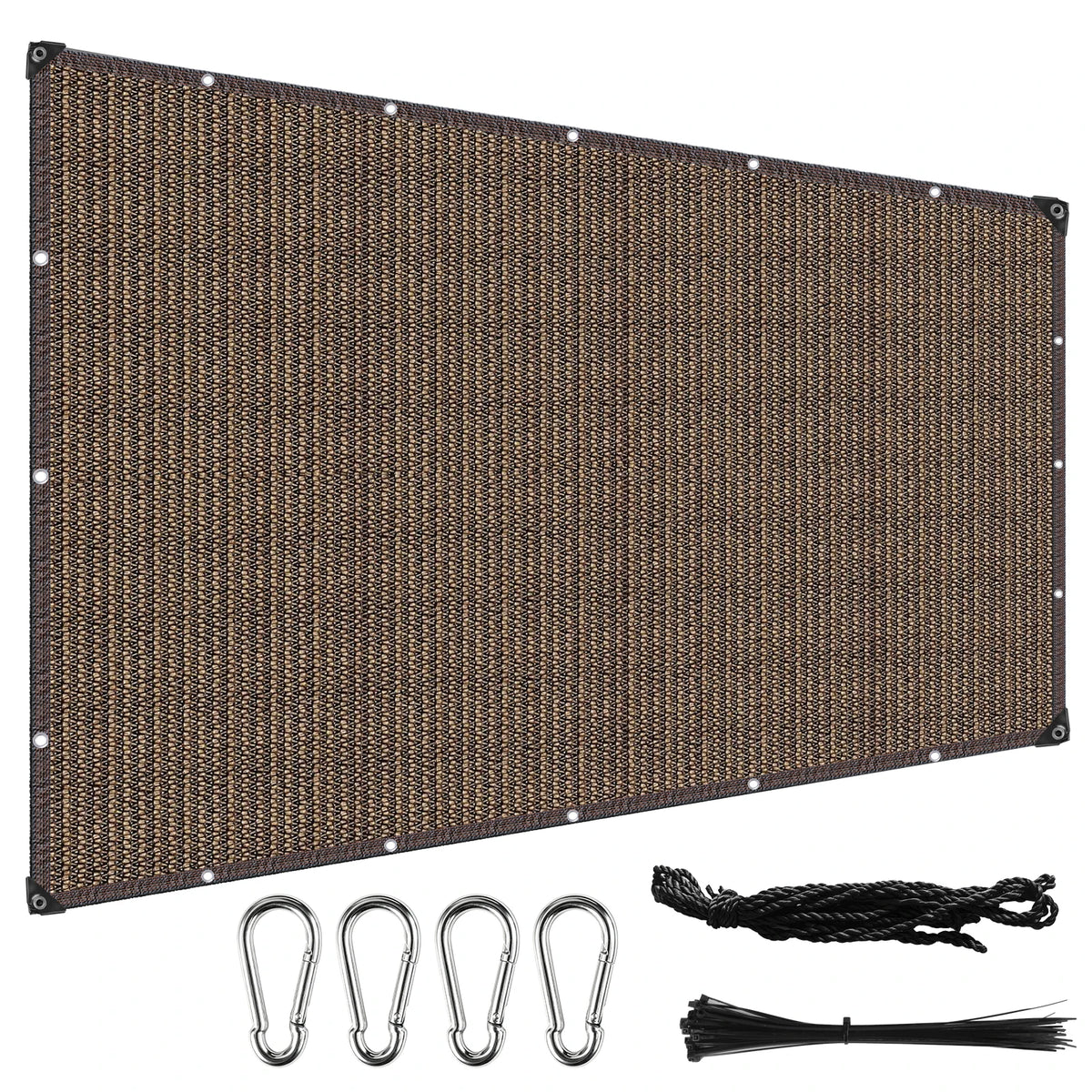 toile protection solaire noir maille fine opacité moderne anneaux métalliques corde boules élastiques guide