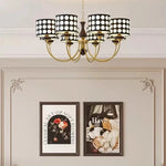 lustre moderne élégant pois doré noir suspension salon restaurant led câbles trois têtes