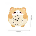 horloge murale balancière chaton mignon cartoon salon chambre quartz orange blanc gris