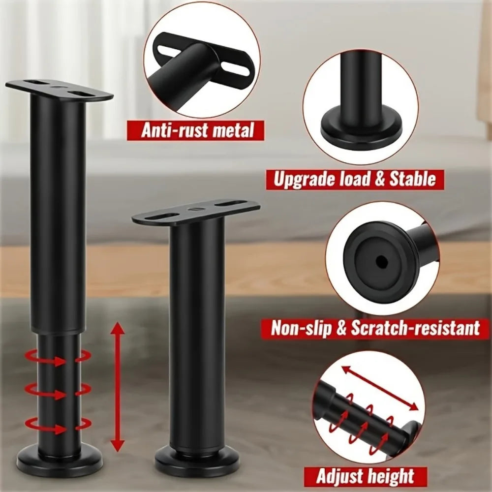 piliers réglables métal noir fixations vis modernes bureaux tables 12 32cm