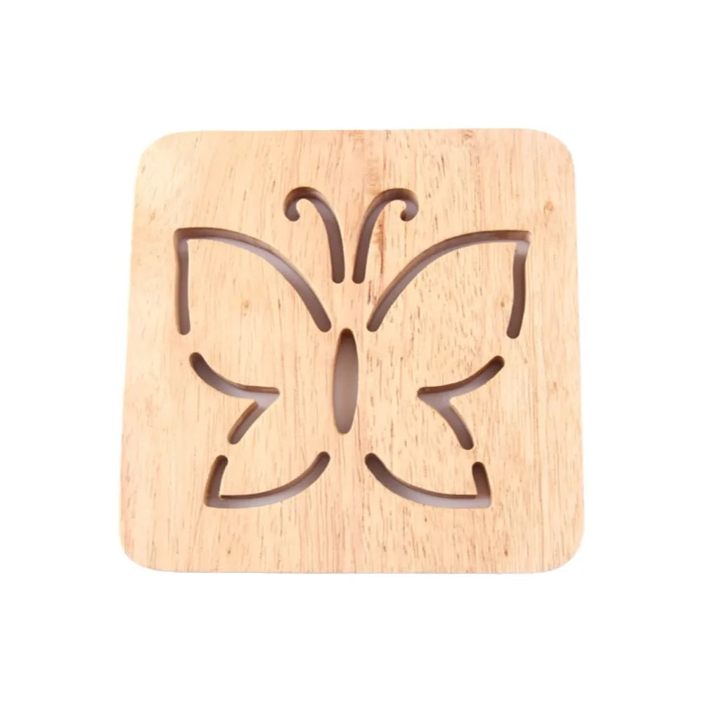 support vaisselle dessin animé poisson gravure bois clair naturel simple antidérapant maison