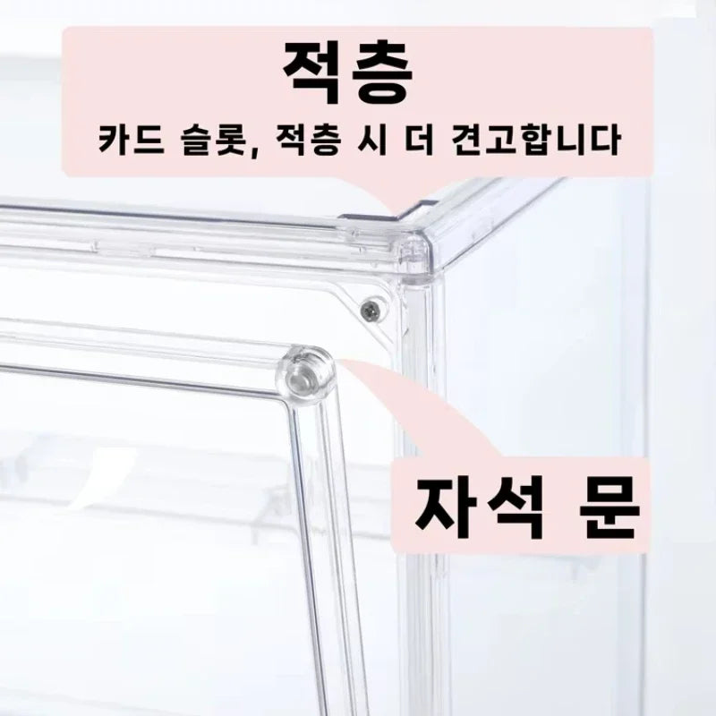 boîte rangement transparente pliable acrylique moderne figurines pièces organisateur jouets display storage box