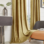 rideau velours or classique opacifiant fenetre anneaux chambre salon