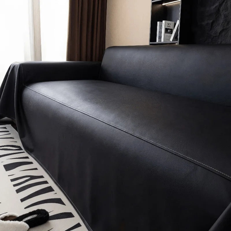 housse canapé simili cuir noir gris moderne salon fauteuil canapé sectionnel