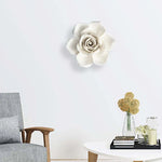 décoration murale fleurs artificielles céramique blanc gris moderne réaliste adhésif