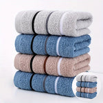 serviettes bain coton doux absorbantes rayures modernes gris bleu beige