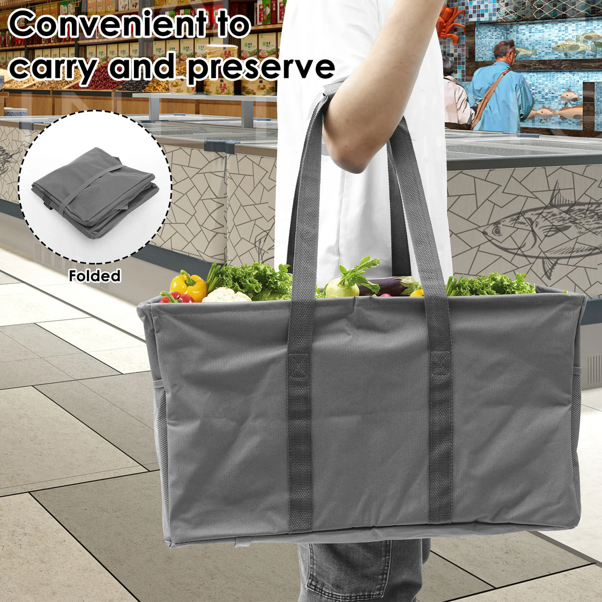 sac rangement pliable oxford tissu utilitaire respectueux environnement gris noir