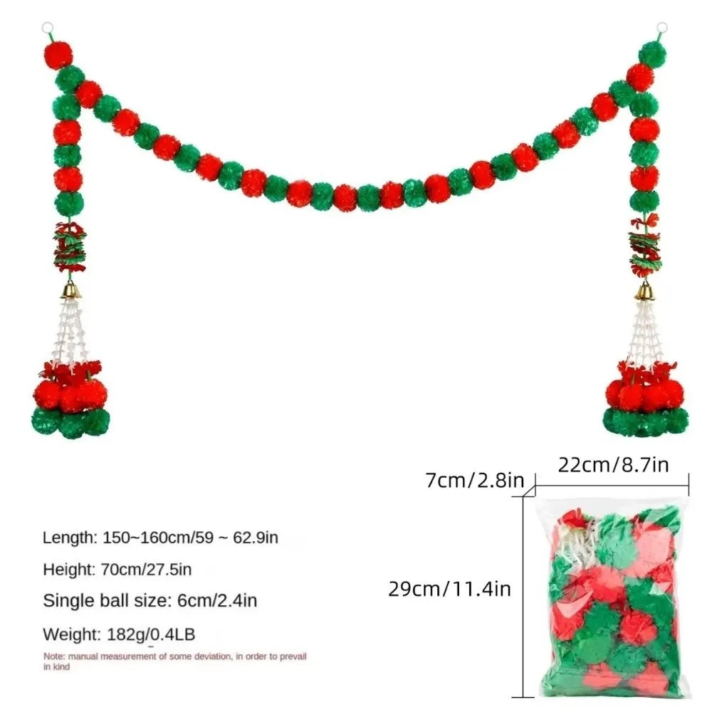 guirlandes decoratives fleurs marigolds jaune orange rouge decoration diwali festif traditionnel
