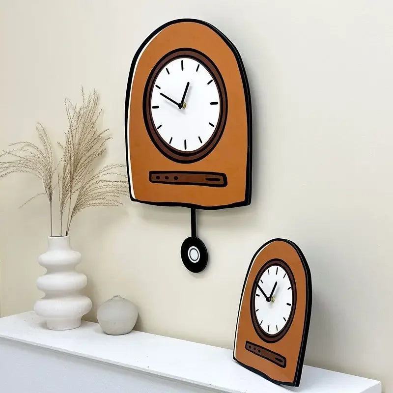 horloges murales dessin animé cartoon bords irréguliers suspension salon vintage ludique