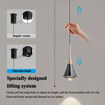 pendentif led noir moderne suspension chambre salon lumière ajustable haute
