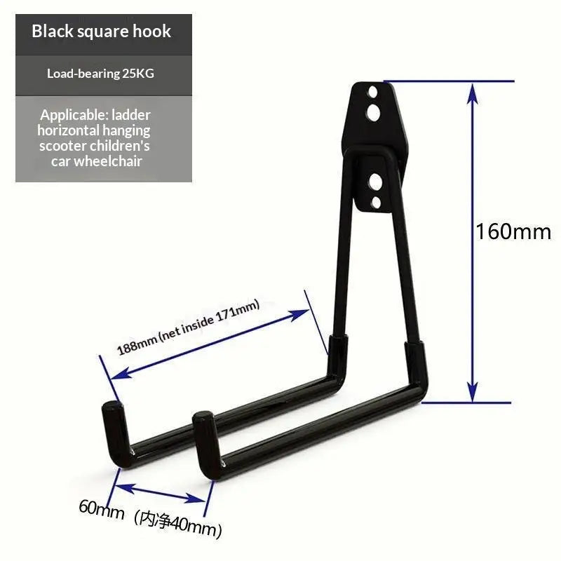 support mural moderne crochet noir orange outils jardin vélo fixations vis multiple'utilisation