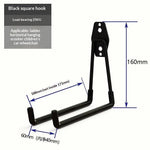 support mural moderne crochet noir orange outils jardin vélo fixations vis multiple'utilisation