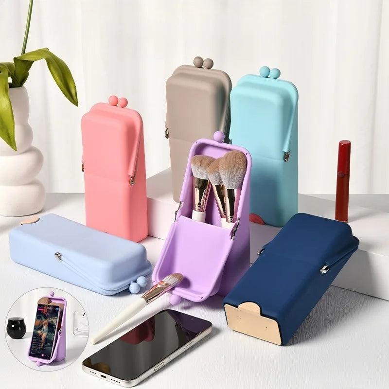 boîte maquillage réutilisable violet bleu clair rose gris moderne cordon lingette