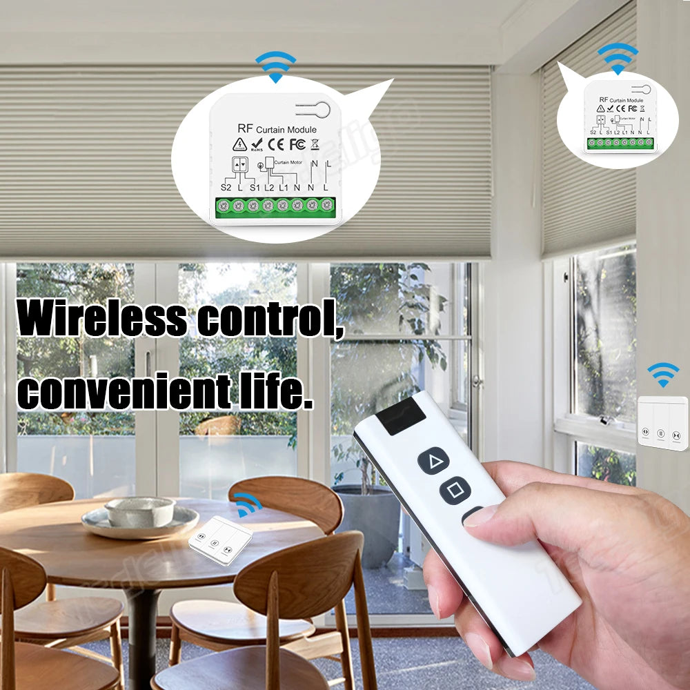 module rideau rf blanc moderne interrupteur mural motorisation rideau commutation télécommande automatique stores roulants