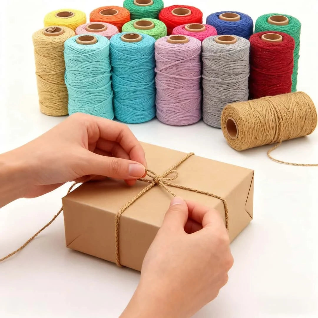 fil coton multicolore texturé naturel 100m 2mm enduit crafts sacs vêtements textiles maison