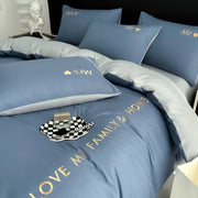 Parure de lit en coton égyptien nordique luxe, housse de couette et taies d'oreiller, tailles King Queen Double Twin
