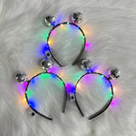 diadème lumineux disco led multicolores noir argenté fête anniversaire mariage enfants baptême