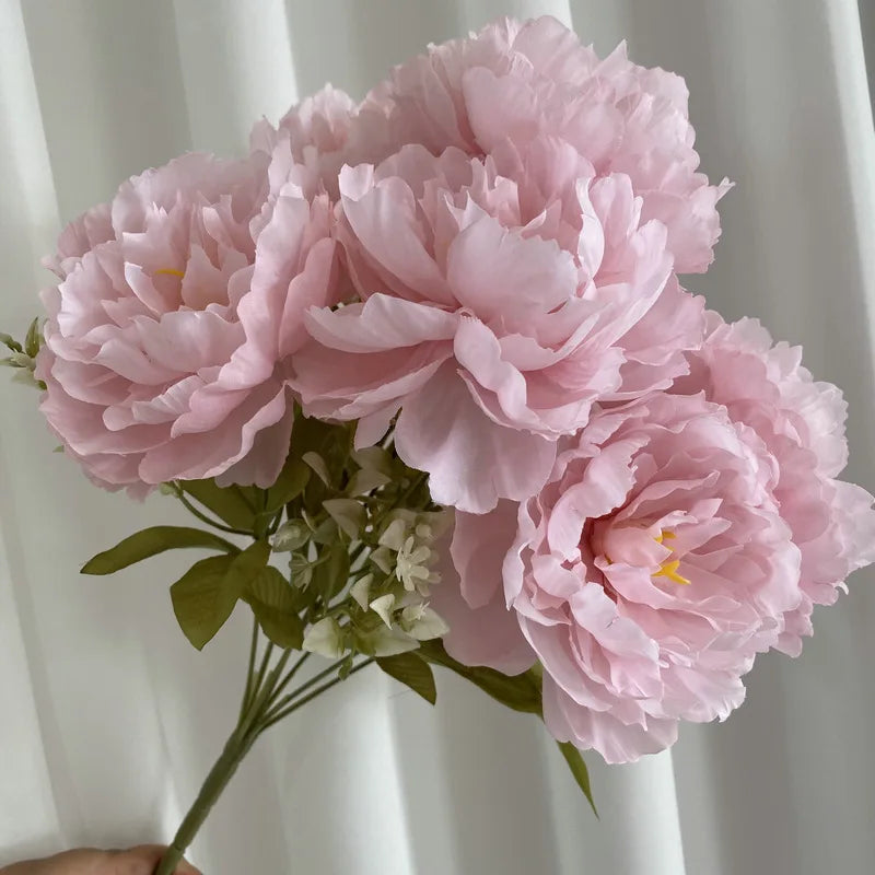 bouquet fleurs artificielles pivoines roses vintage décoration mariage anniversaire intérieur