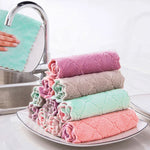 serviettes cuisine microfibre rose gris vert absorbantes double face utilitaires modernes