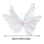 papillon decoratif murale 3d rose violet blanc tissu texturé effet irise fixations ailes grandes