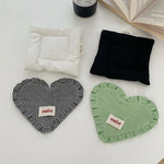 serviettes table forme cœur vichy bleu rose vert noir coton décoratives rustiques portables cuisine