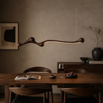 lampe suspendue bois naturel moderne marron foncé suspension minimaliste éclairage salon chambre