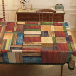 nappe patchwork géométrique multicolore moderne rustique table manger polyester rectangle festive
