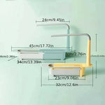rangement évier extensible moderne barrette porte torchons compartiments brosses éponges vert jaune blanc bleu