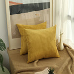 taies d'oreiller côtelées marron beige bleu moderne housse coussin lit chambre 45cm carré polyester
