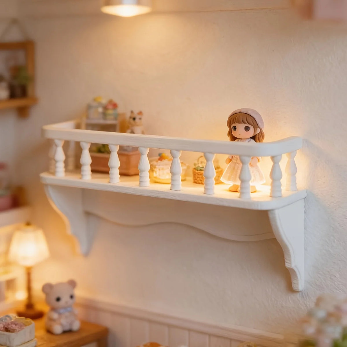 étagère murale miniature noire blanche rondes classiques diorama plastique adultes