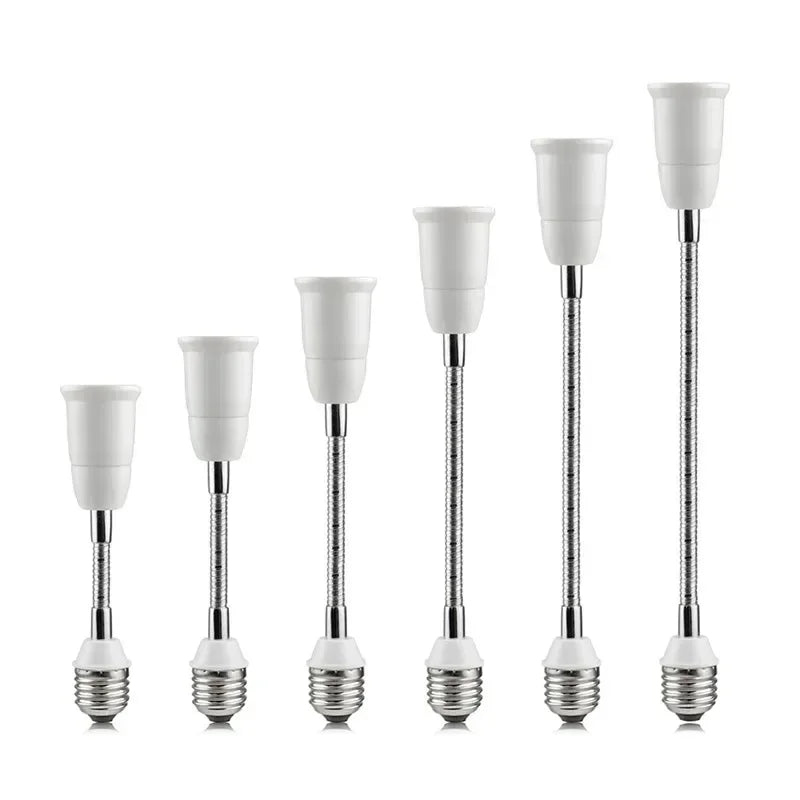 adaptateur culot lampe blanc doré texture métallique moderne câble flexible 20cm 30cm 40cm 50cm