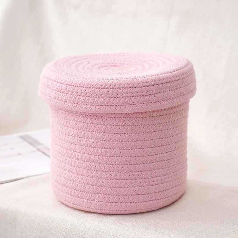 boîtes rangement réutilisables tissu spirale couleur orange rose jaune blanc modernes jouets articles divers