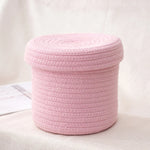 boîtes rangement réutilisables tissu spirale couleur orange rose jaune blanc modernes jouets articles divers