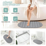 tapis bain pliable absorption rapide séchage instantané antidérapant rayures horizontales gris moderne