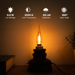 ampoule led filament dorée vintage transparente 2200k e14 base noire 360deg modernestyle 249lumens