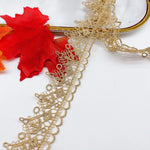 dentelle or blanc floral fine 3.7cm large classique écologique nylon rayonne decoration accessoire