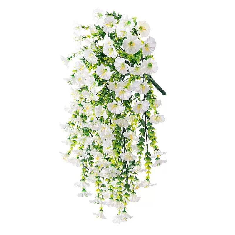 décoration murale guirlande florale artificielle cascade rose violet jaune blanc orange intérieur