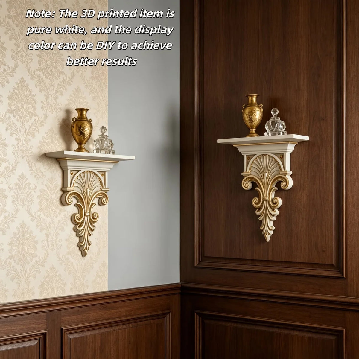 étagère murale décorative florale classique baroque multiprise respectueux environnement salle bain