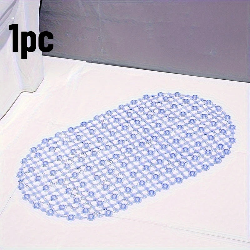 tapis bain antidérapant rose violet bleu transparent maillage billes moderne salle bain sécurité durable