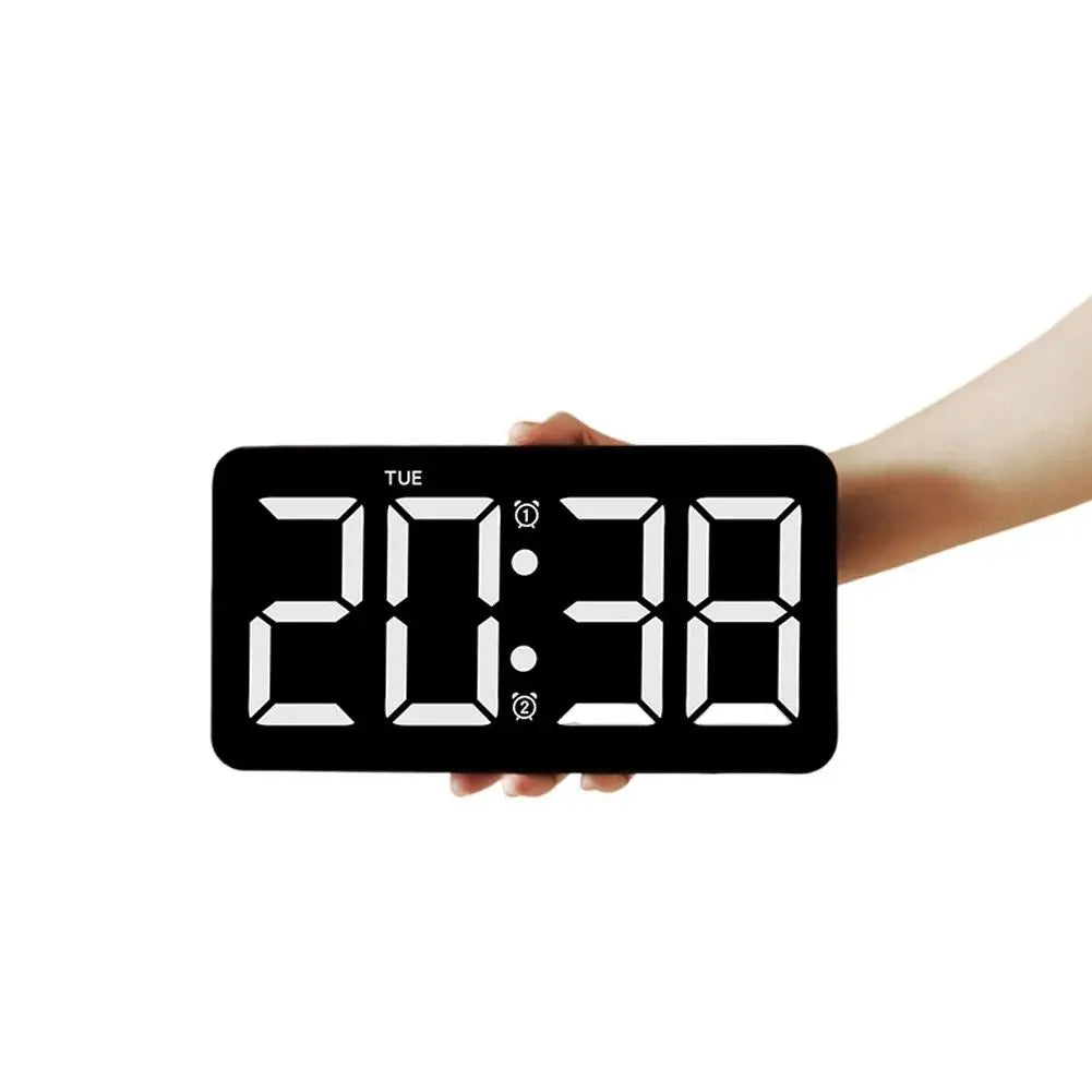 horloge murale numérique écran led grande réveil décoration salon moderne noir blanc vert bleu