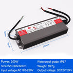 transformateur électrique led 12v 24v ip67 gris rayures clips câbles