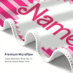 serviette plage rose personnalisable rayures cœur absorption rapide microfibre moderne compressée machine