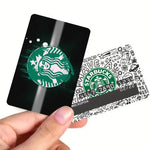 autocollant protection carte bancaire logo starbucks motif graphique moderne waterproof réutilisable
