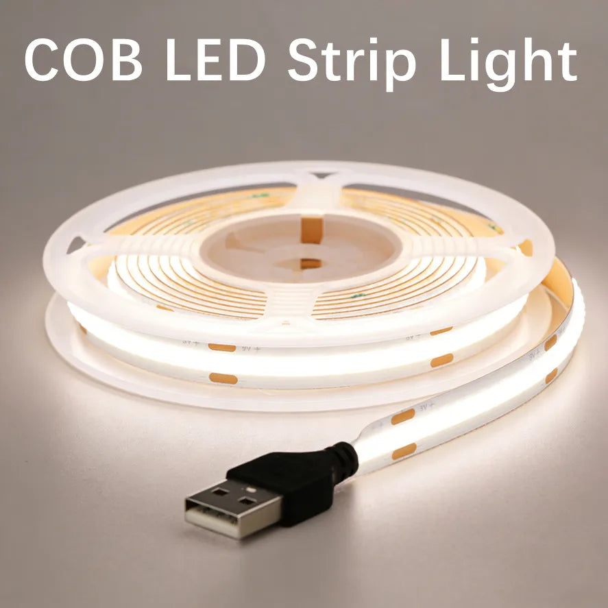 ruban led cob 320 leds 3000k 4000k 6000k adhésif usb alimentation moderne blanc neutre